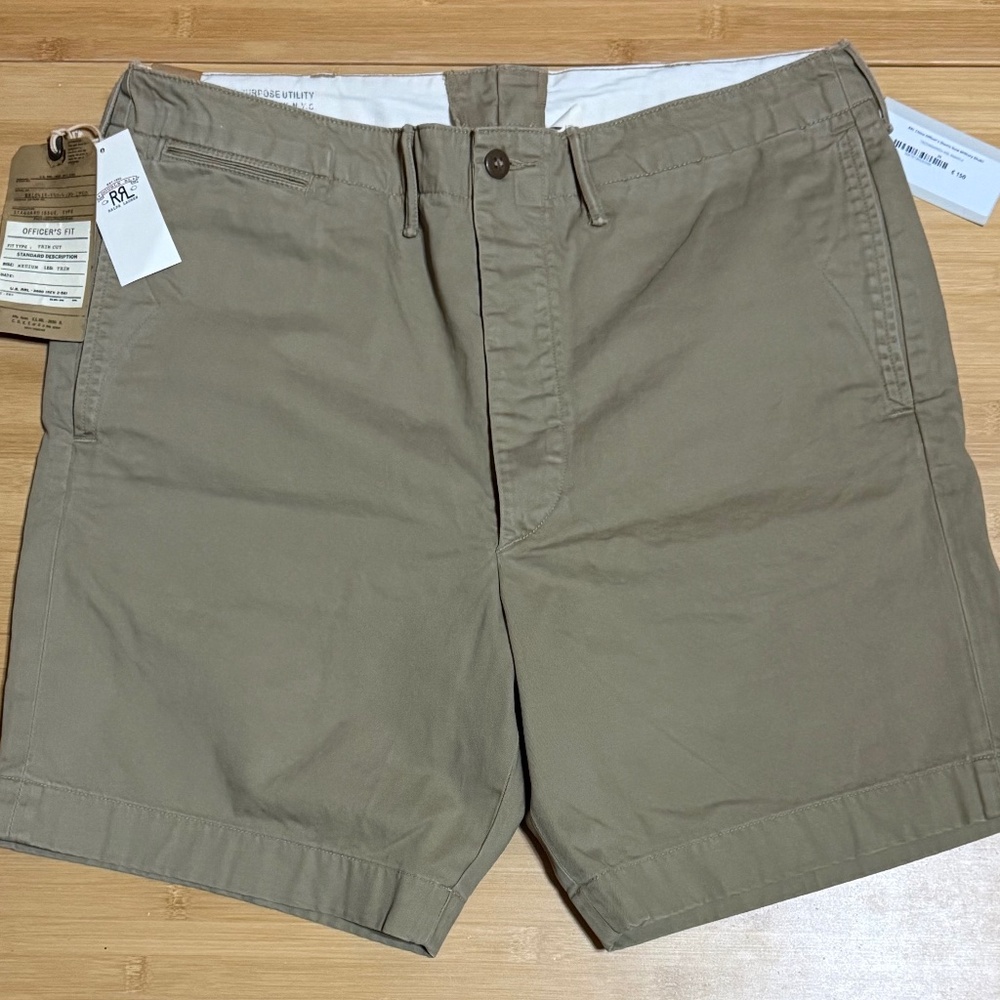 Ralph Lauren Double RL RRL Officer’s Chino Shorts Khaki 36 New With Tags
